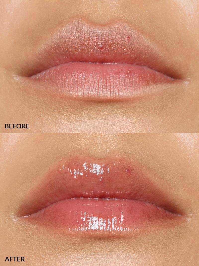 LIPS BEFORE AND AFTER REFY LIP GLOSS IN ROSEWOODD