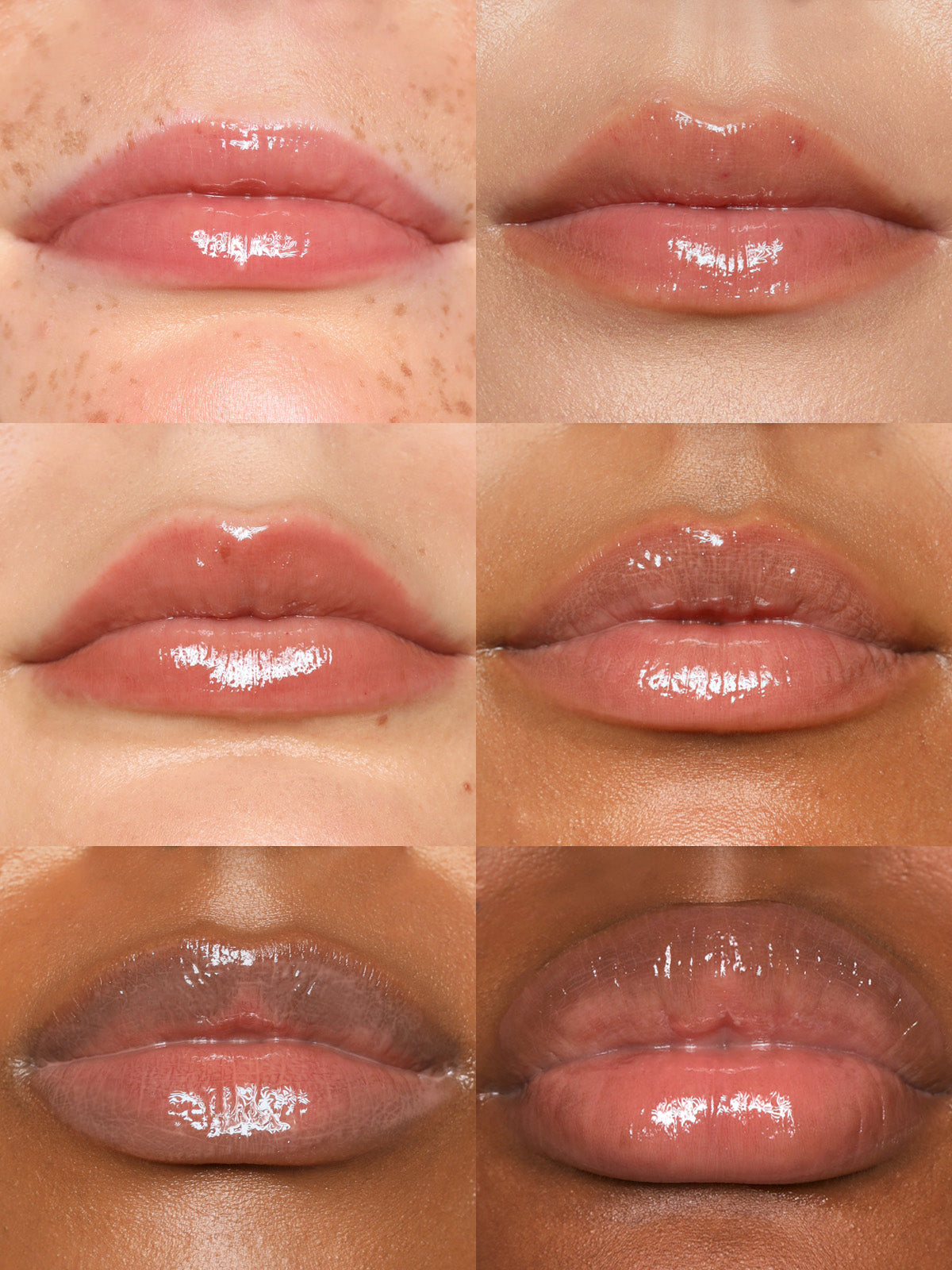 REFY LIP GLOSS IN TAUPE ON DIFFERENT SKIN TONES